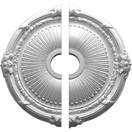 Ekena Millwork Heaton Ceiling Medallion, Two Piece (Fits Canopies up to 6 1/2"), 27 1/2"OD x 3 7/8"ID x 2 1/4"P CM27HE2